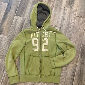 Abercrombie Green zip up hoodie